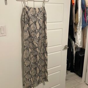 H&m snake print midi dress